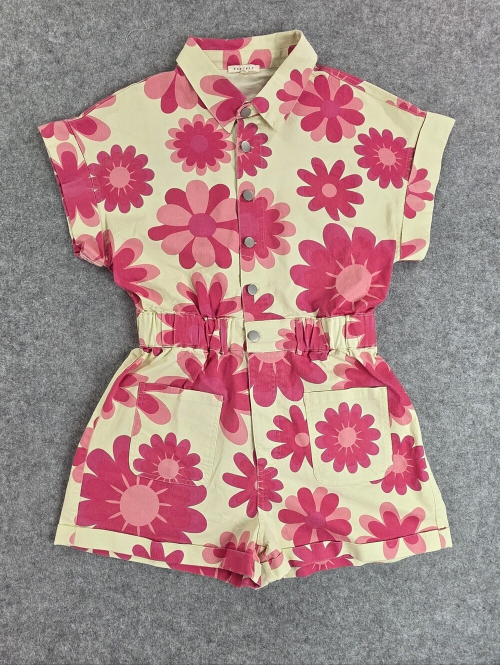 BaeVely "Daisy Jones" Floral Romper Women's Sz L